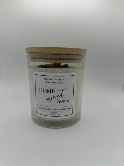 wood lid sea salt citrus candle