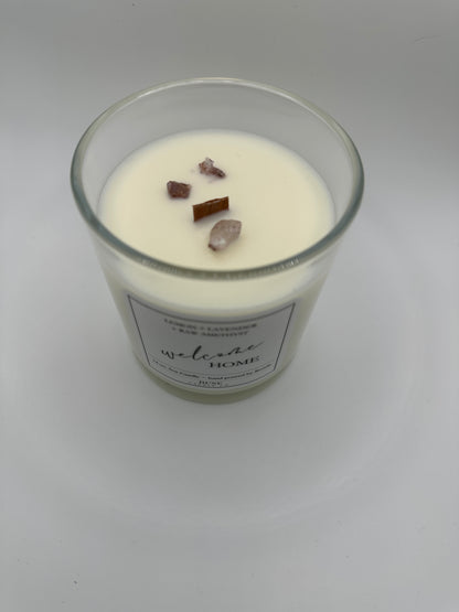 welcome home raw amethyst candle