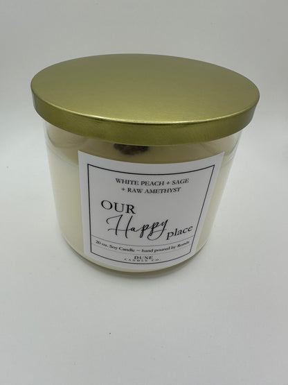 gold metal lid out happy place