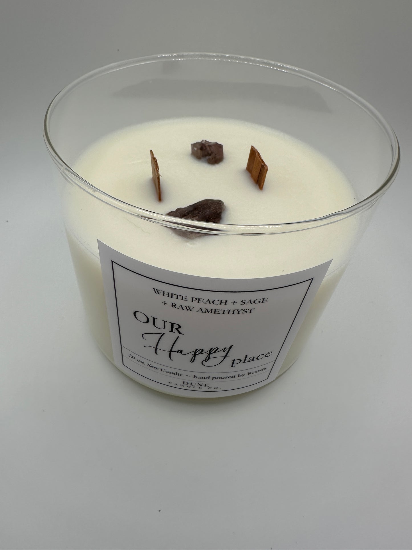 White peach sage raw amethyst