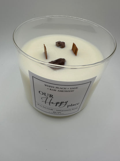 White peach sage raw amethyst